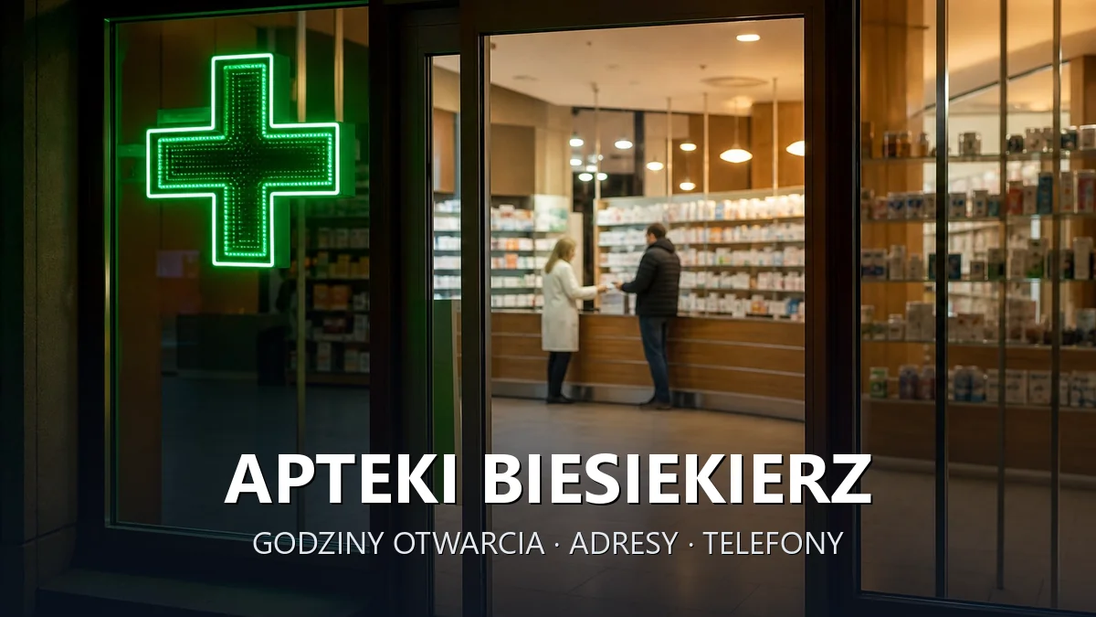 Apteki Biesiekierz, powiat koszaliński - adresy, telefony, godziny otwarcia