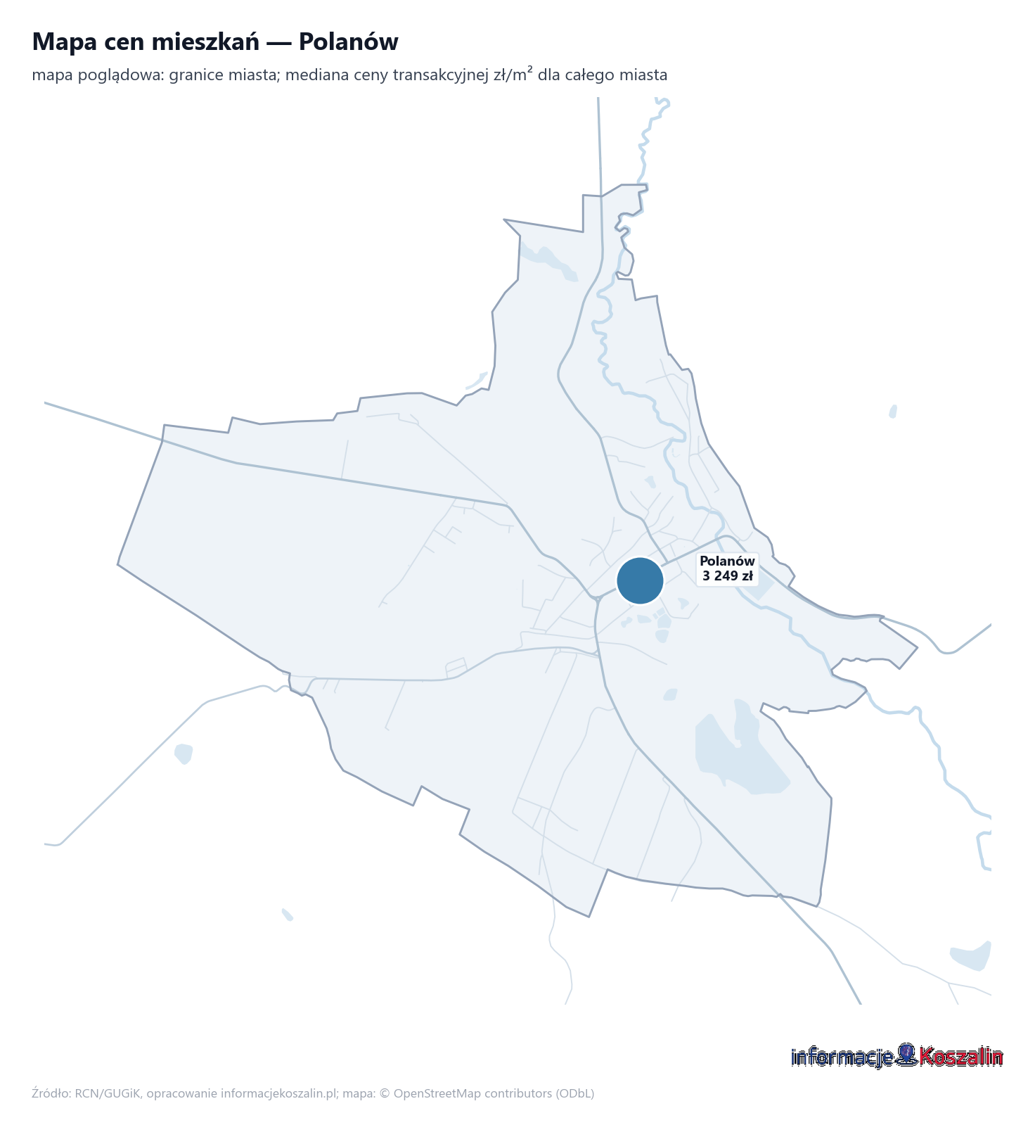 Mapa cen mieszkań - Polanów