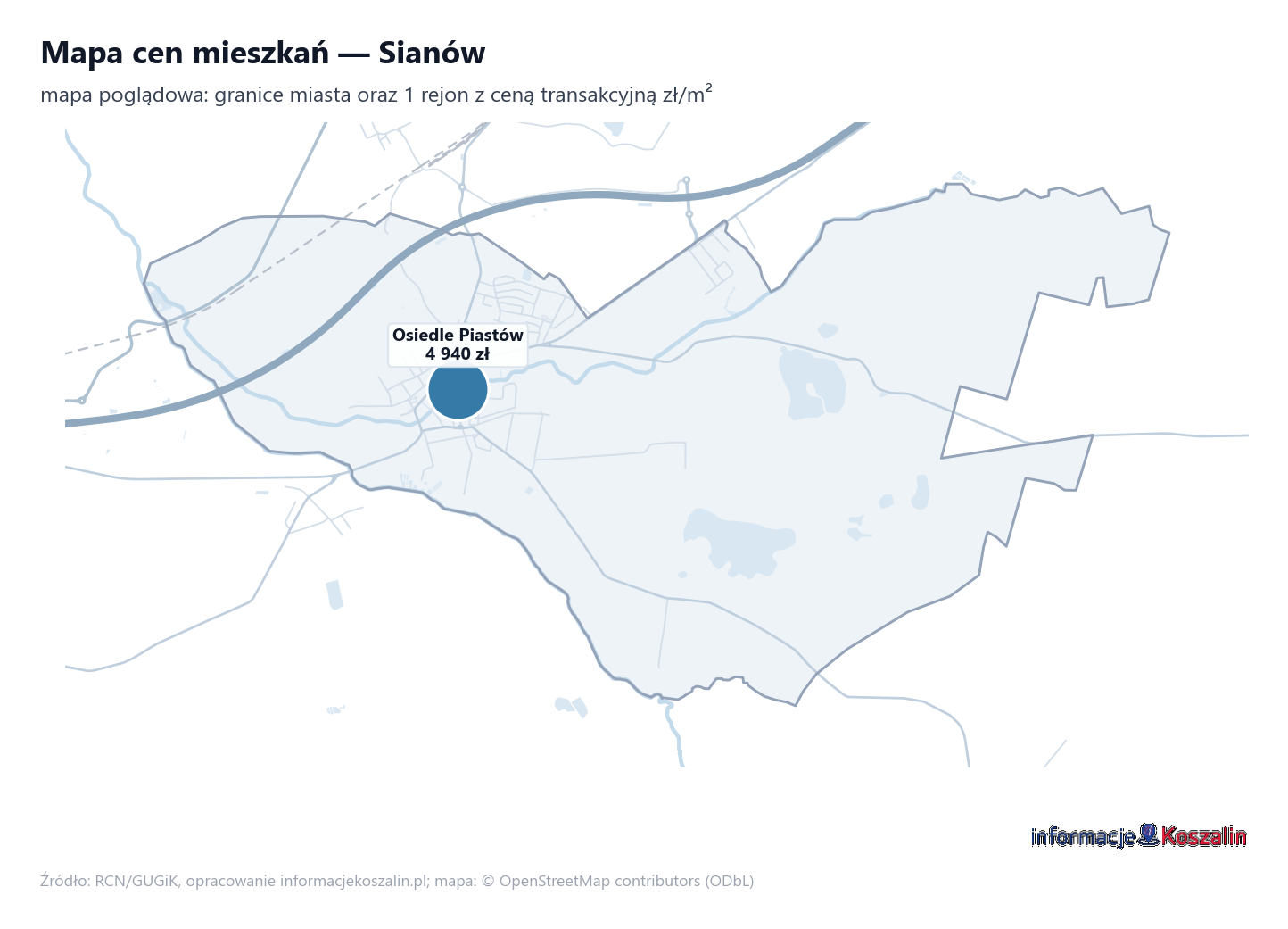 Mapa cen mieszkań - Sianów