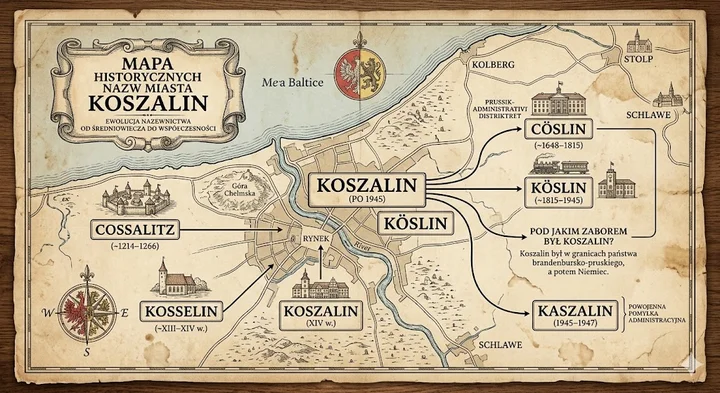 mapa Koszalina - nazwy informacjekoszalin.pl