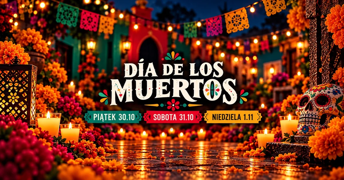 Grafika promocyjna wydarzenia Día de los Muertos w El Jefe w Koszalinie
