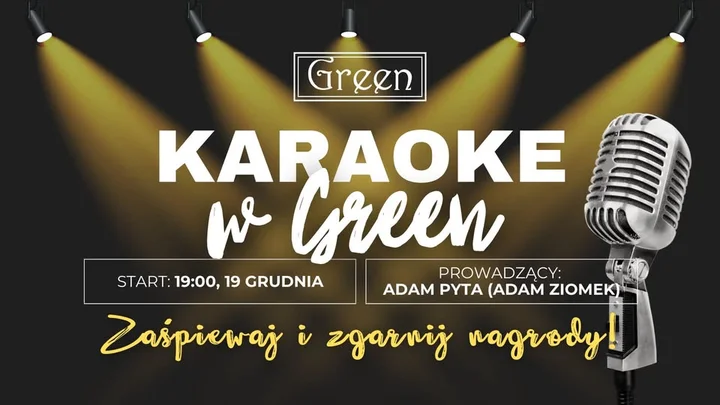 Grafika promocyjna wydarzenia KARAOKE W GREEN — 19 grudnia 2025 (Koszalin)