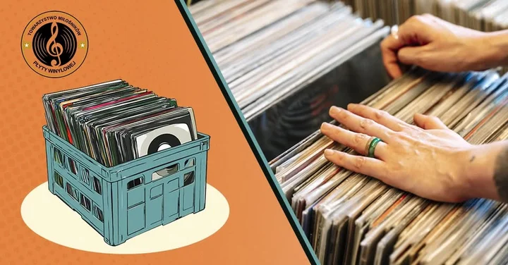 Grafika promocyjna wydarzenia Kiermasz Płyt w Forum Koszalin — winyle, CD i kasety (18–20 marca)