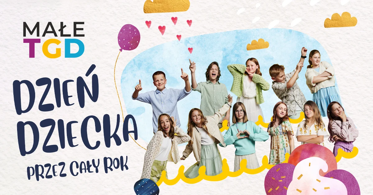 Grafika promocyjna wydarzenia Koncert zespołu Małe TGD w Koszalinie – muzyka dla dzieci przez cały rok