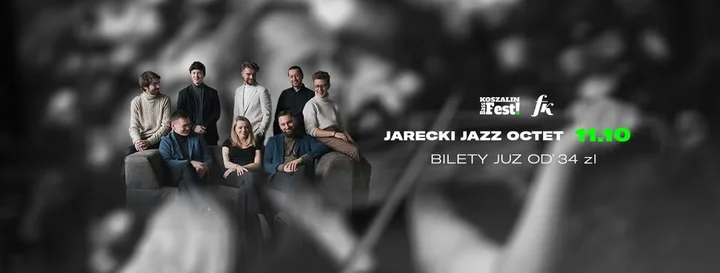Obrazek przedstawia grafikę promocyjną wydarzenia Koncert Jarecki Jazz Octet — finał Koszalin Bass Fest