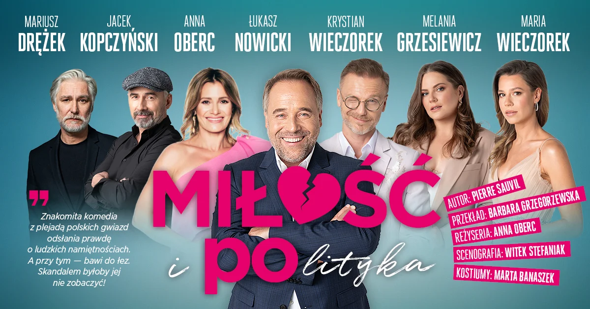 Grafika promocyjna wydarzenia Koszalin: Miłość i polityka – komedia teatralna