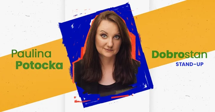 Obrazek przedstawia grafikę promocyjną wydarzenia Stand-up Pauliny Potockiej w Koszalinie — wieczór Dobrostan