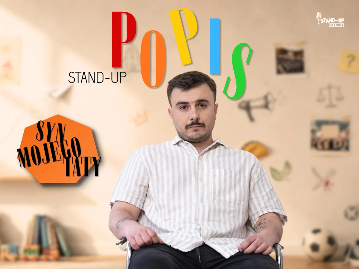 Grafika promocyjna wydarzenia KOSZALIN! SynMojegoTaty – POPIS stand-up