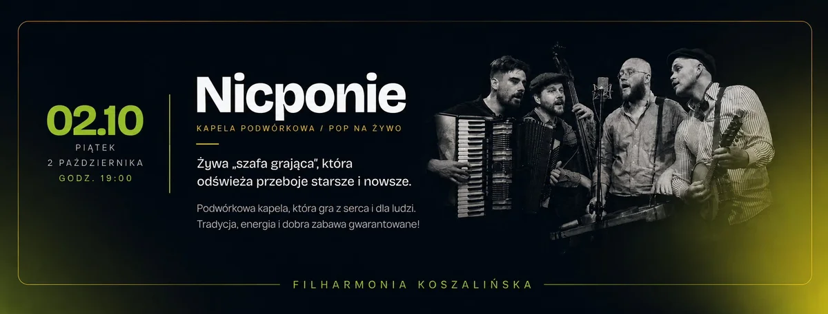 Grafika promocyjna wydarzenia NICPONIE | KOSZALIN BASSFEST 2026 koncert w Koszalinie