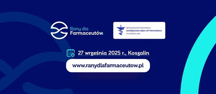 Obrazek przedstawia grafikę promocyjną wydarzenia Bezpłatna konferencja dla farmaceutów o leczeniu ran w Koszalinie