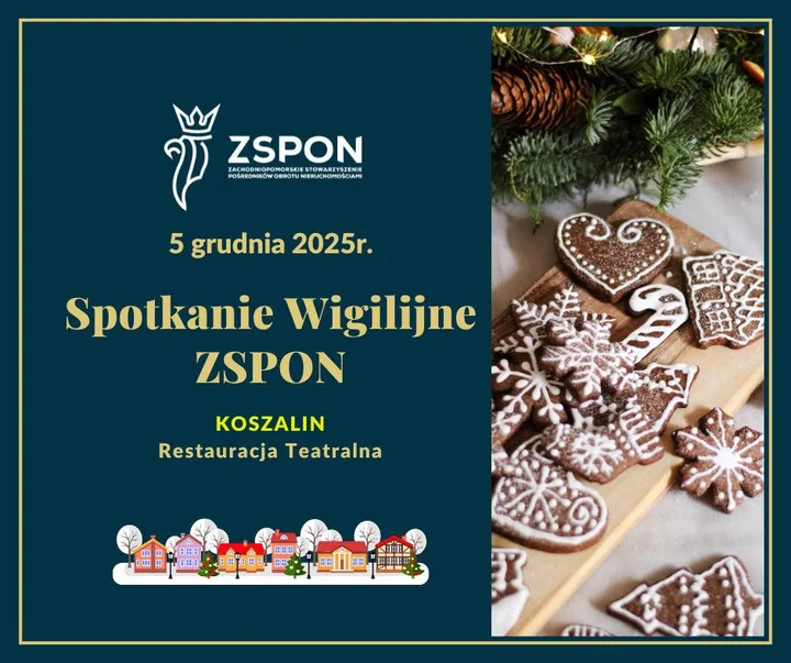 Grafika promocyjna wydarzenia Spotkanie Wigilijne ZSPON w Koszalinie