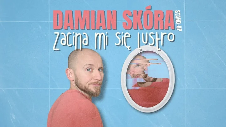 Obrazek przedstawia grafikę promocyjną wydarzenia Stand-up Damian Skóra — pokaz komediowy w Koszalinie