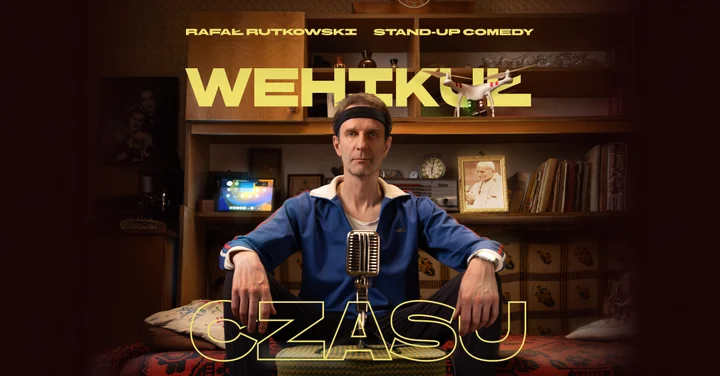 Grafika promocyjna wydarzenia Stand-up Koszalin | Rafał Rutkowski — „Wehikuł czasu”