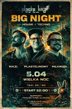 Grafika promocyjna wydarzenia WIELKA NOC! MAZI, PLASTELINOWY, MILKWISH i finaliści w Klubie Plastelina