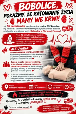 Grafika promocyjna wydarzenia Bijemy rekord Guinnessa w przeprowadzaniu RKO