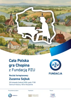 Grafika promocyjna wydarzenia „Cała Polska gra Chopina” – recital fortepianowy Zuzanny Sejbuk