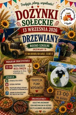Grafika promocyjna wydarzenia Dożynki Sołeckie w Drzewianach