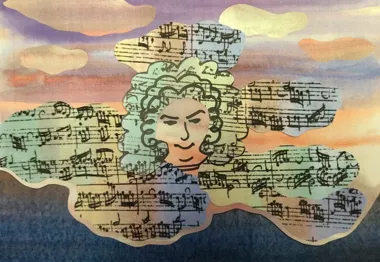 Grafika promocyjna wydarzenia Familijny Park Sztuki: „Podróż w czasie, czyli słuchamy dawnych mistrzów” w Koszalinie