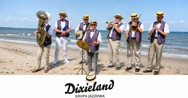 Grafika promocyjna wydarzenia Koncert Grupa Jazzowa Dixieland Koszalin w Mielnie