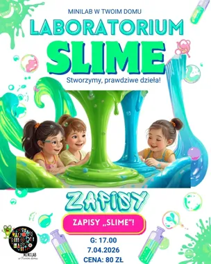 Grafika promocyjna wydarzenia Laboratorium Slime w Koszalinie