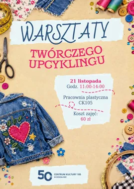 Grafika promocyjna wydarzenia Warsztaty Twórczego Upcyklingu