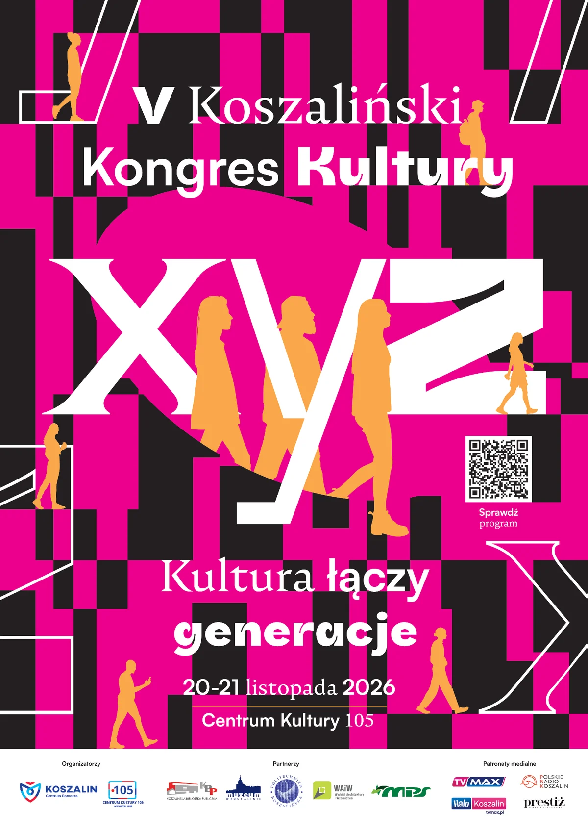 Grafika promocyjna wydarzenia V Koszaliński Kongres Kultury „XYZ – Kultura łączy generacje”