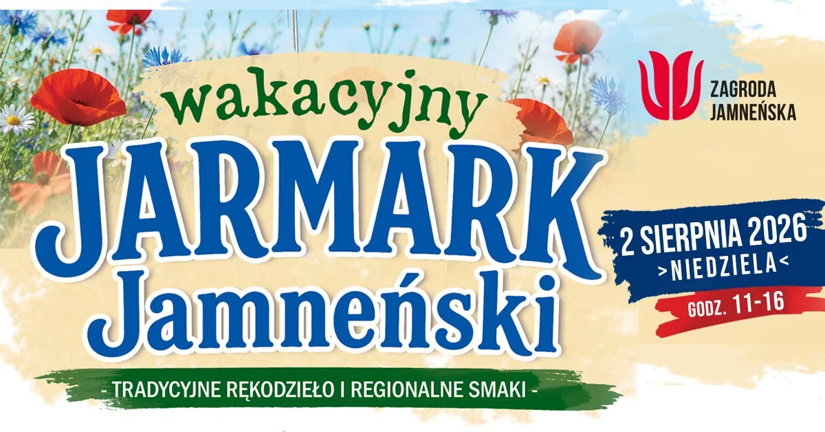 Grafika promocyjna wydarzenia Wakacyjny Jarmark Jamneński w Koszalinie