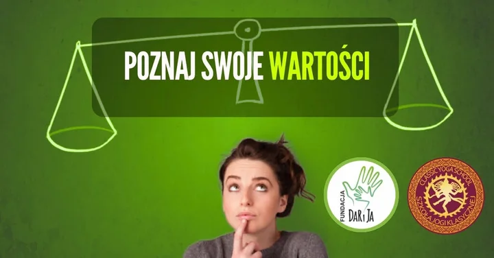 Grafika promocyjna wydarzenia Warsztat rozwojowy „Poznaj swoje WARTOŚCI!” — odkryj, co dla Ciebie ważne