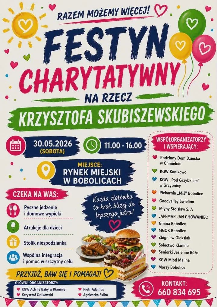 Festyn w Bobolicach połączy zabawę i pomoc dla Krzysztofa Skubiszewskiego