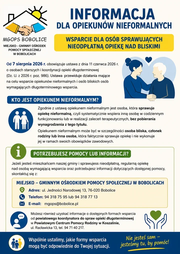 Nieodpłatna opieka nad bliskim może oznaczać dostęp do dodatkowego wsparcia