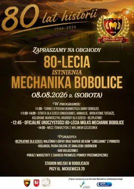 Mechanik Bobolice świętuje 80 lat. Turniej, mecz i rodzinny program