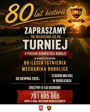 Mechanik Bobolice świętuje 80 lat. Drużyny zagrają o puchar burmistrza