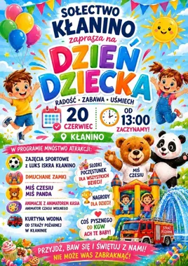 Dziecięce święto w Kłaninie. Zaplanowano sport, dmuchańce i kurtynę wodną