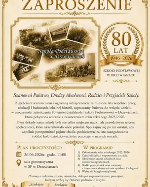 W Drzewianach szykują jubileusz 80 lat szkoły i szkolne zakończenie roku