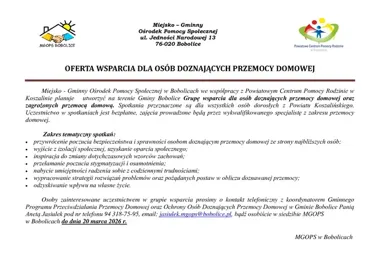 Bezpłatna grupa wsparcia dla osób doświadczających przemocy – startują zapisy