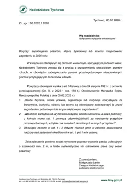 Przypomnienie o pasach przeciwpożarowych – nadleśnictwo apeluje do właścicieli gruntów