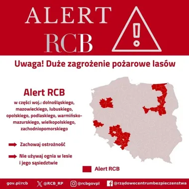 RCB ostrzega przed pożarami w lasach. Zagrożenie jest bardzo wysokie