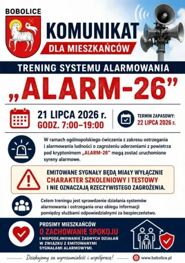 Syreny alarmowe zabrzmią w Bobolicach. To będą tylko ćwiczenia