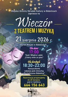 Teatr dla dzieci, muzyka dla dorosłych. Wieczór na rynku w Bobolicach