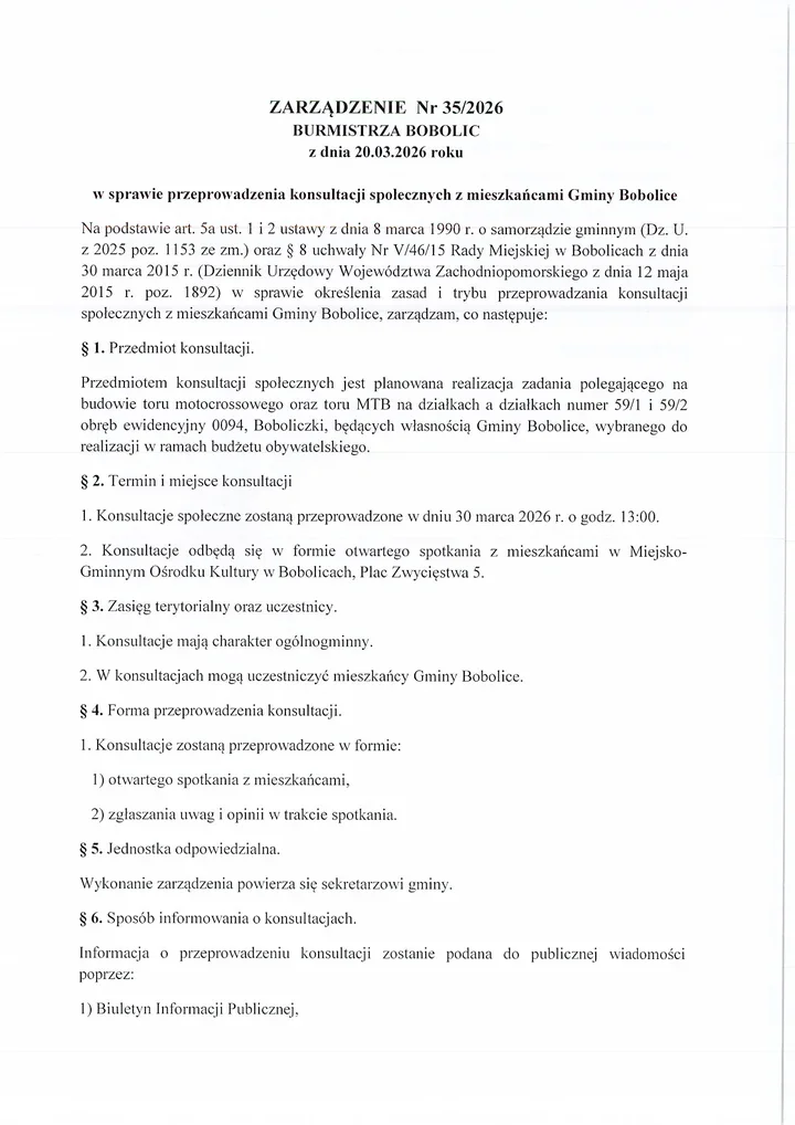 W Boboliczkach szykuje się rozmowa o torze motocrossowym i MTB