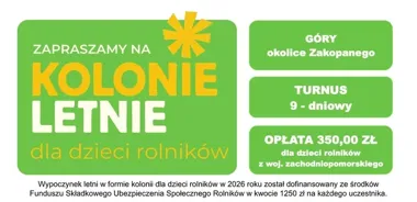 Wakacyjne kolonie za 350 zł dla dzieci rolników. Zostały ostatnie miejsca