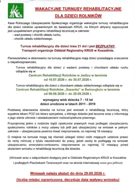 KRUS szykuje letnią rehabilitację dla dzieci rolników