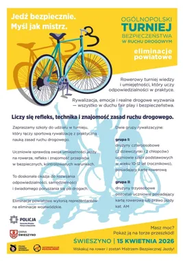 W Świeszynie uczniowie sprawdzą rower, refleks i znajomość przepisów