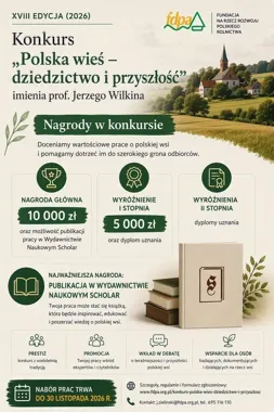 Za pracę o polskiej wsi można dostać 10 tysięcy złotych i wydać książkę